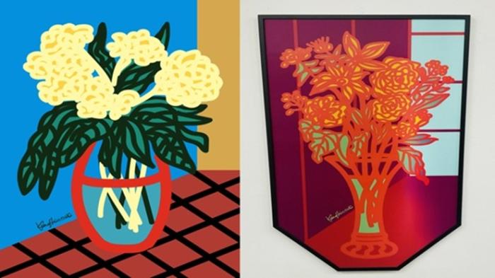  좌Shinduk Kang From noon to Dusk 2025Lenticular120x80cm 우Shinduk Kang Party 2024 Lenticular 130x75cm